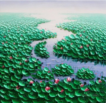 Waterlilies Pond 3D Texture Oil Paintings